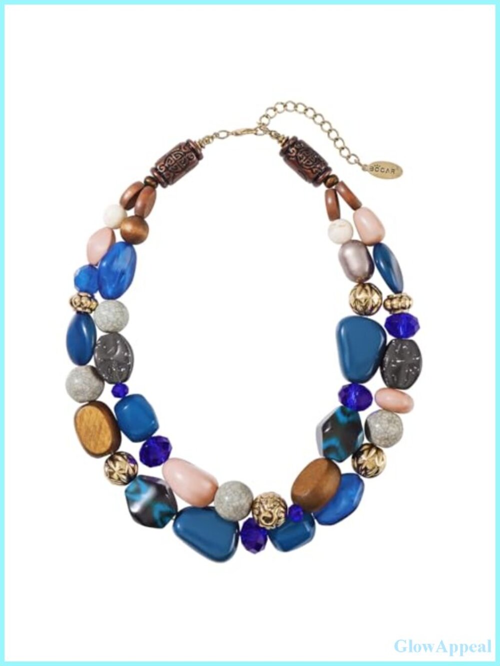 Boho Chunky Beaded 2 Layer Statement Necklace Adjustable Collar
